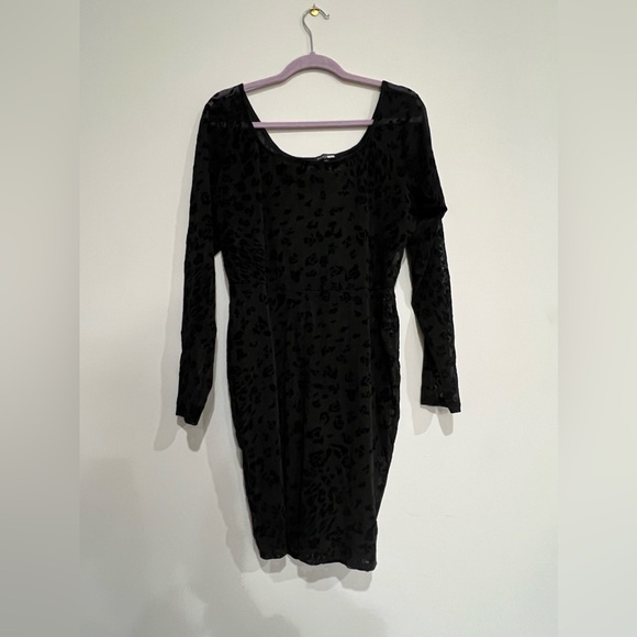 Fashion Nova Leopard Print Black Mesh Romper - Picture 3 of 3